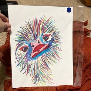 Colorful Ostrich Art Print